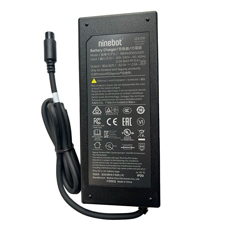 Original Battery Charger for Segway Ninebot Gokart Pro 2 S MAX Smart Self Balance Electric Scooter Parts 124W 63V Adapter - ARRA SPORT