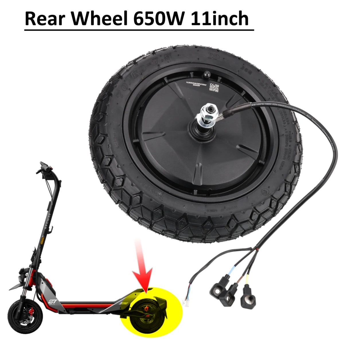 Segway Ninebot ZT3 Pro Electric Scooter Rear Wheel 650W Motor 11inch - ARRA SPORT