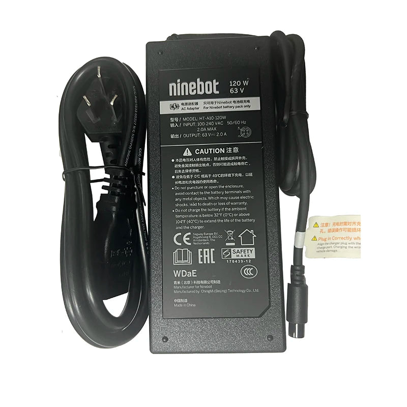 Original Battery Charger for Ninebot Gokart Pro S MAX Smart Self Balance Electric Scooter Parts 120W Adapter - ARRA SPORT