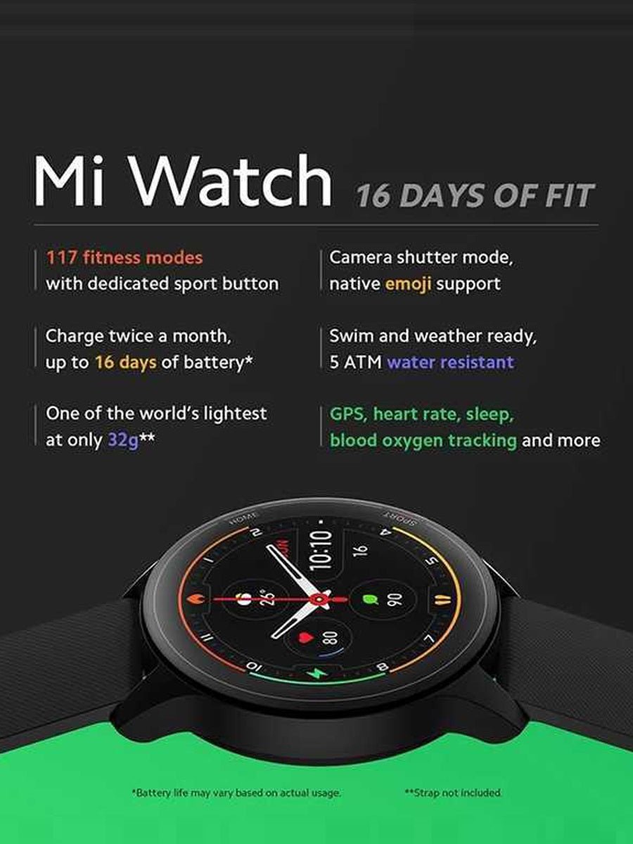 Original Xiaomi Mi Watch 1.39 Inch Color Sports Edition NFC PPG Biosensor GPS Positioning Watch - ARRA SPORT
