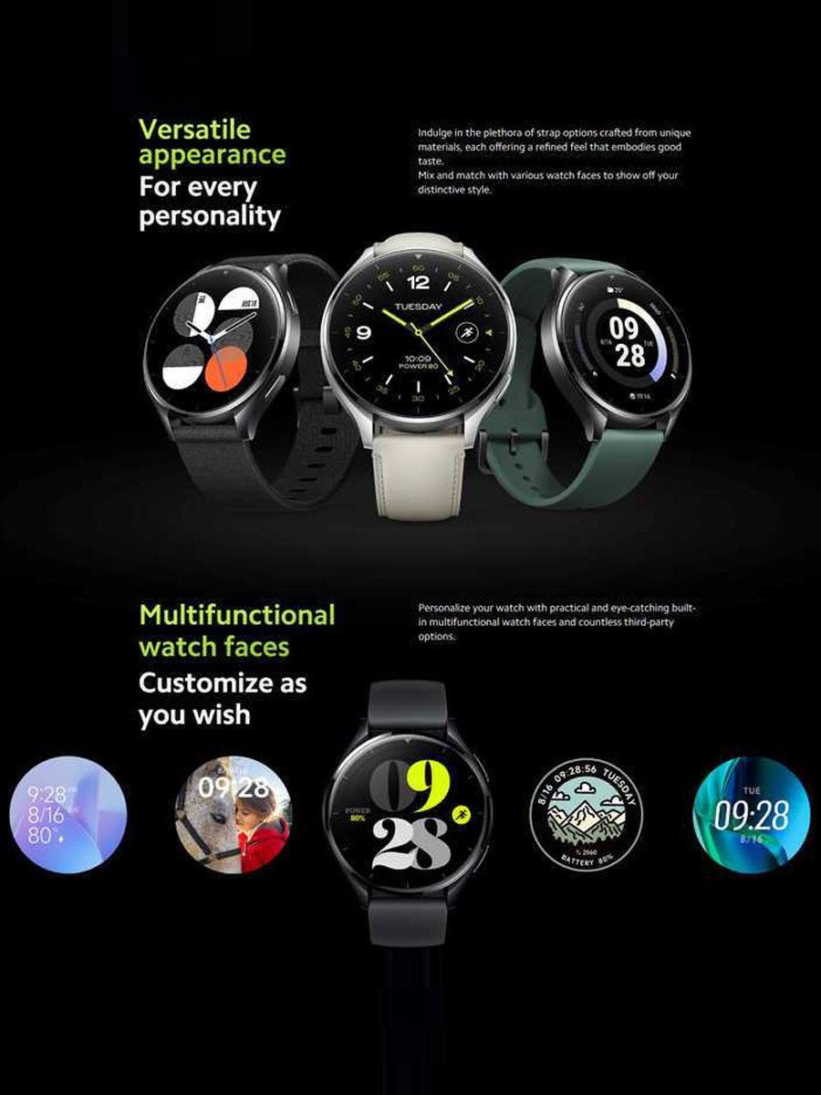 Original Xiaomi Mi Watch 2 Smartwatch 2+32GB 1.43" AMOLED Snapdragon W5+Gen1 BT5.2 Google Wear OS Health Monitor 5ATM 495mAh - ARRA SPORT