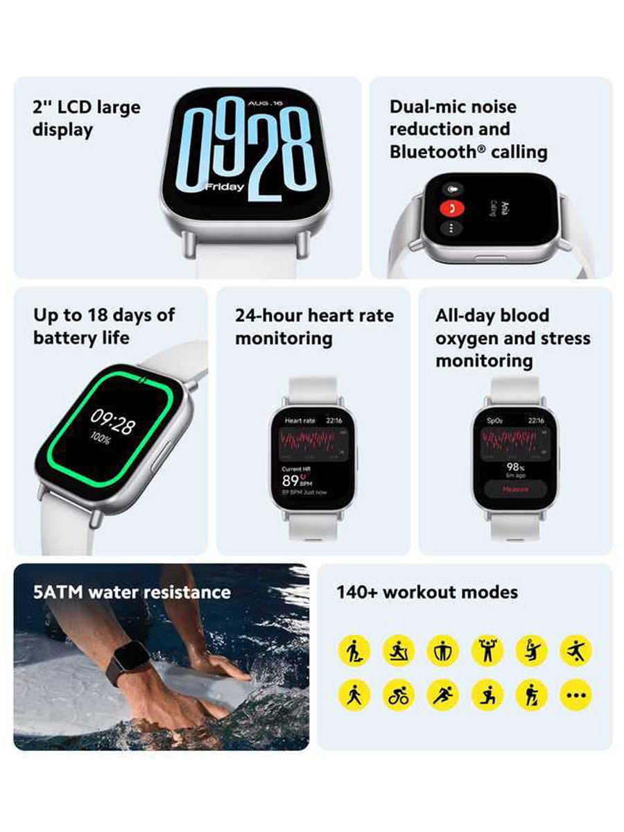 Redmi Watch 5 Active BT Phone Call Smartwatch 2" Big Screen 140+ Sport Mode 5ATM Waterproof - ARRA SPORT