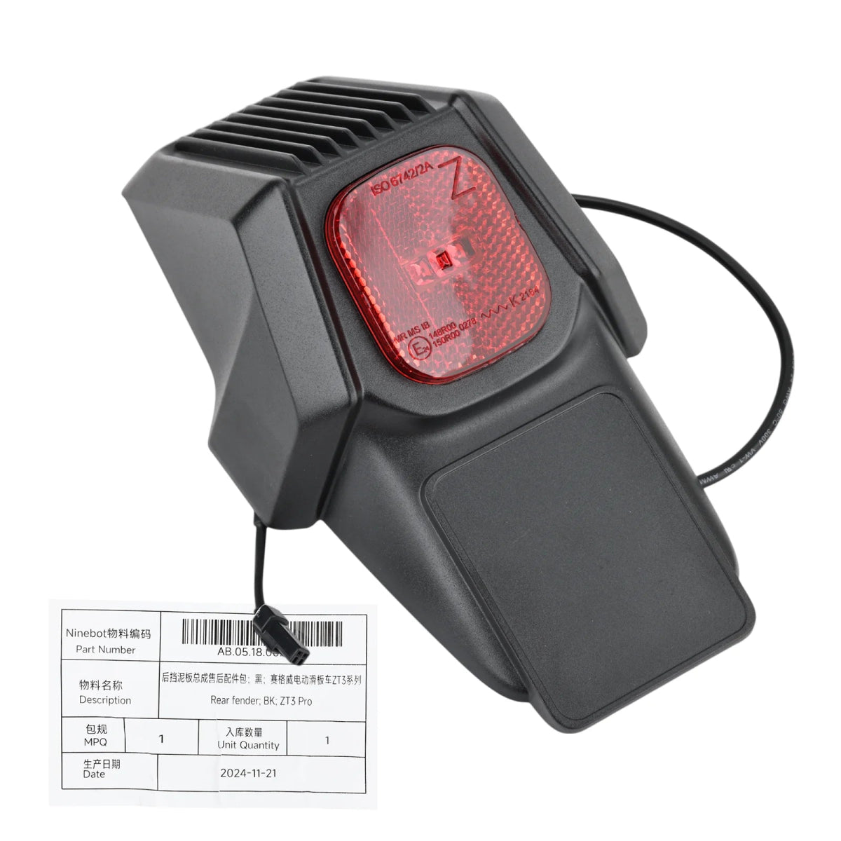 Segway Ninebot ZT3 Pro Electric Scooter Brake Taillight Rear Fender Assembly - ARRA SPORT