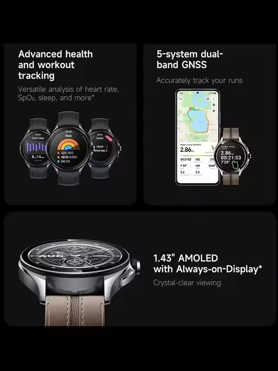 Xiao mi Watch 2 Pro 2GB 32GB 1.43" AMOLED Display Snapdragon W5+ Gen 1 Magnetic Charge 150+ Sports Modes - ARRA SPORT