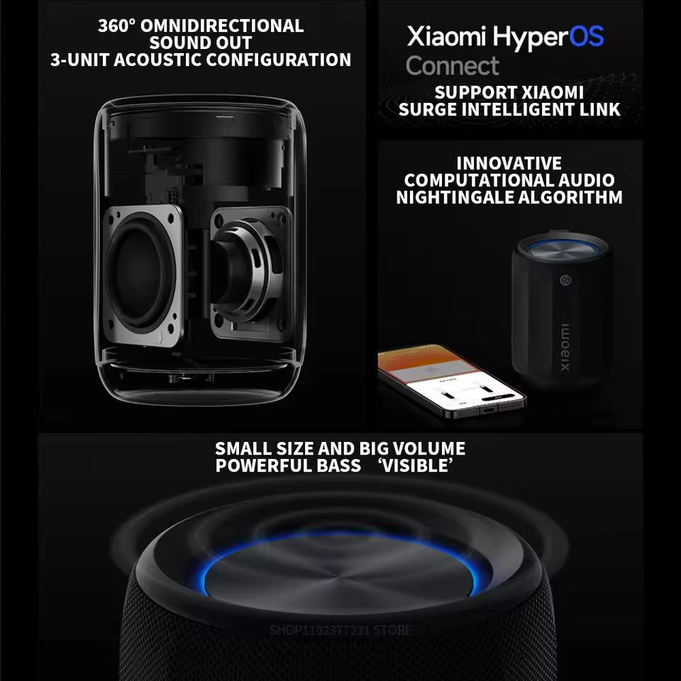 Xiaomi Bluetooth Speaker Mini ASM01A Bluetooth 5.3 RGB Light IP67 360°Omnidirectional Stereo Outdoor Portable Sound Mi Home APP - ARRA SPORT