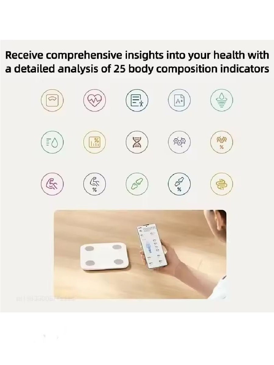 Xiaomi Body Fat Scale S400 Bluetooth 5.0 Weight Scale Smart Home Body Composition 150KG BMR Test Heart Rate Hidden LED Display - ARRA SPORT