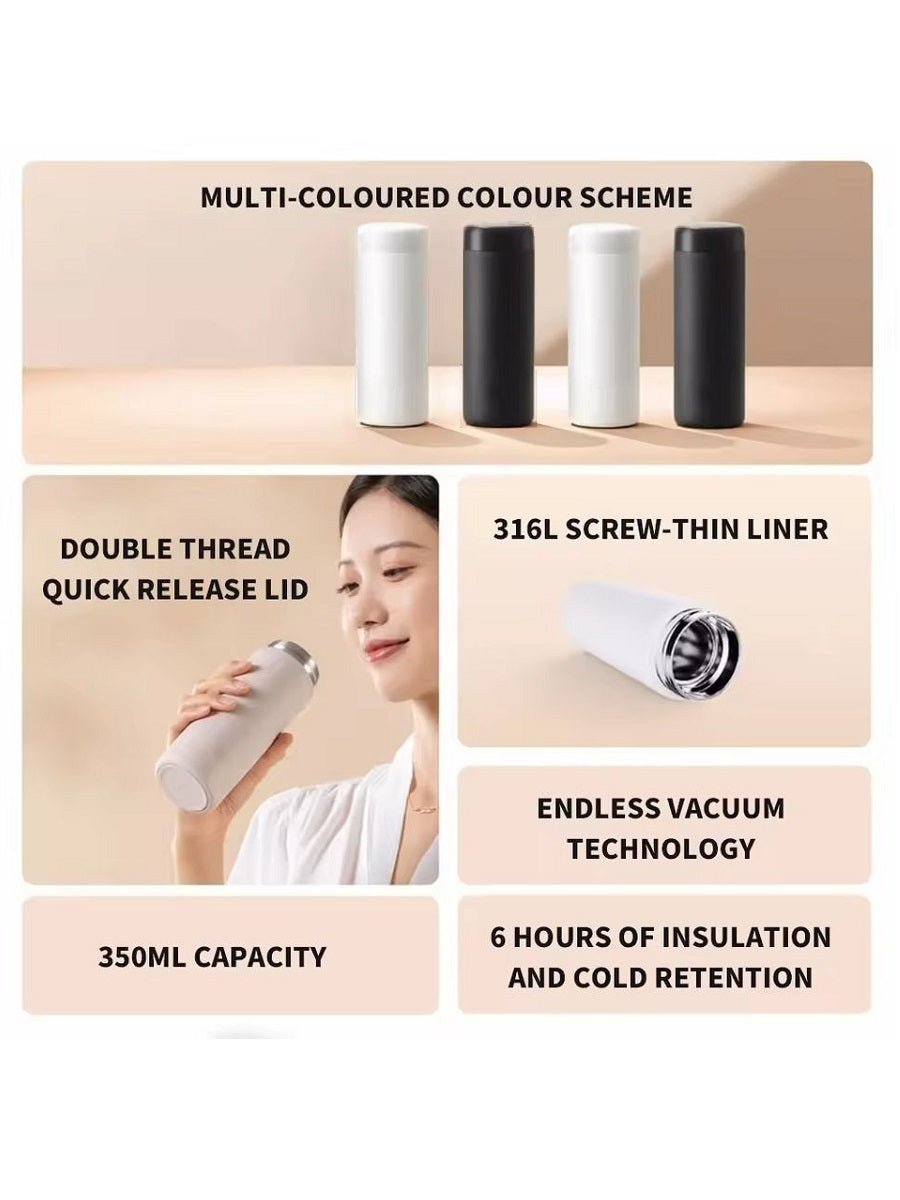 Xiaomi Insulated Water Bottle 316L Stainless Steel Thermos Cup 350ML Mini Kettle Car Travel Cup - ARRA SPORT