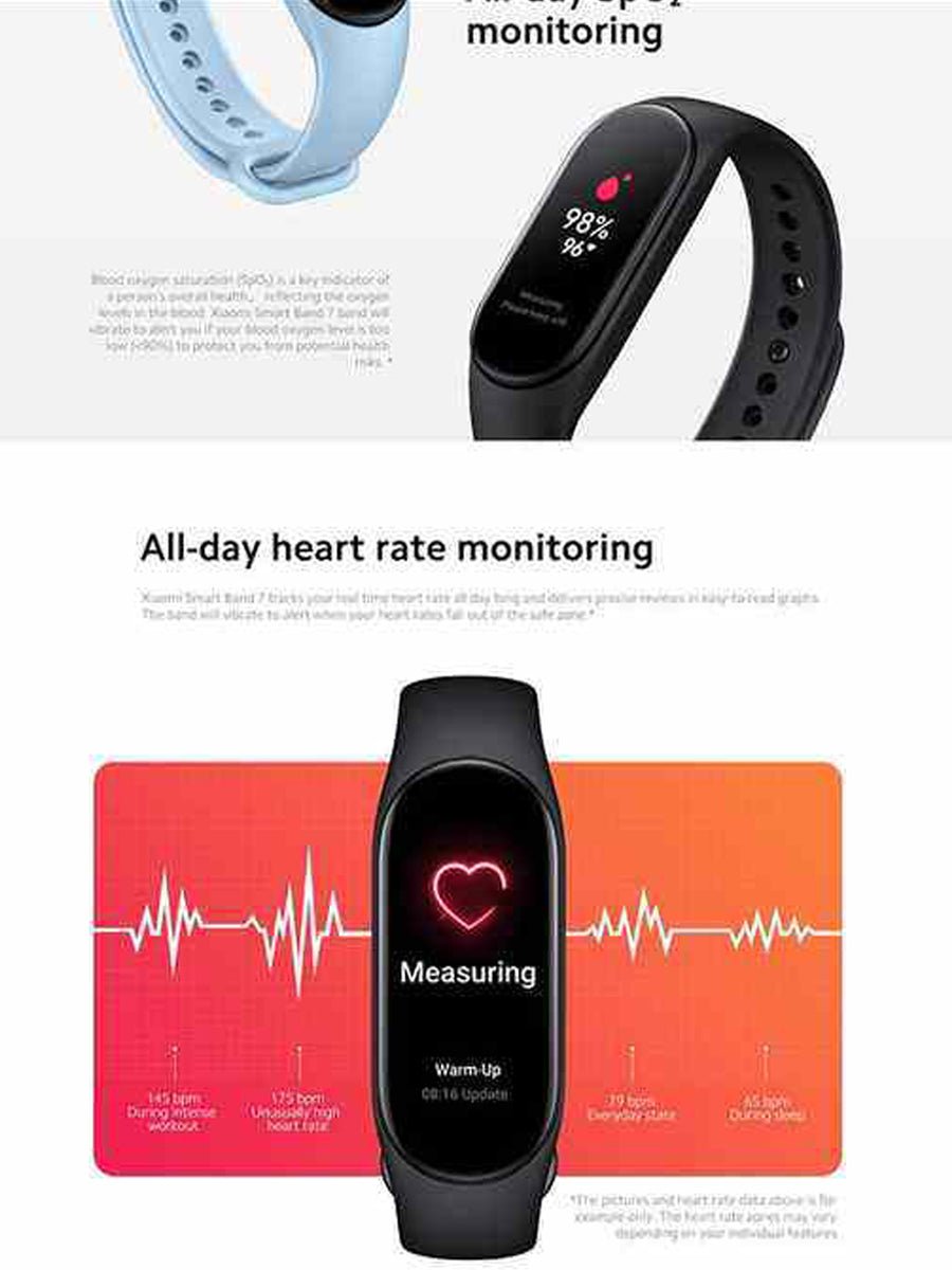 Xiaomi Mi Smart Band 7 Bluetooth 5.2 AMOLED Wearable Devices Xiaomi Smartband 7 Miband 7 - ARRA SPORT