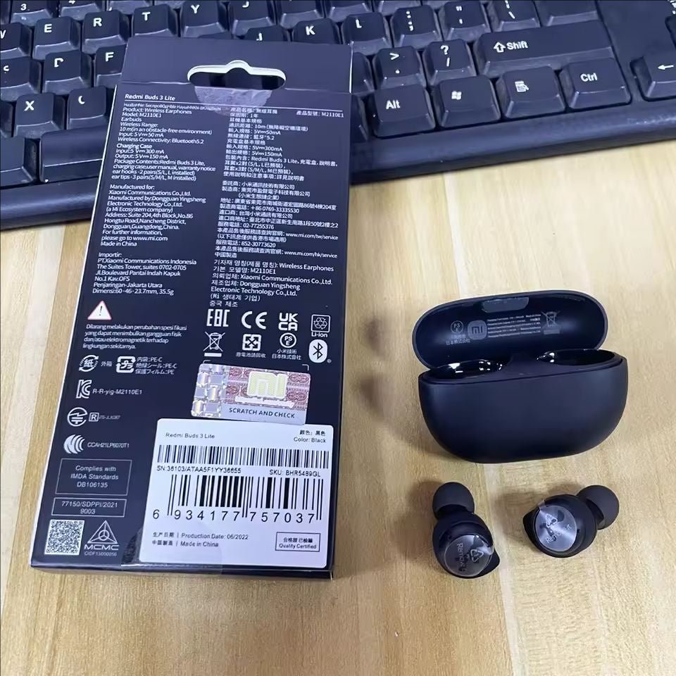 Xiaomi Redmi Buds 3 Lite Global Edition Bluetooth Earphones True Wireless Headset with Charging Case for Running - ARRA SPORT